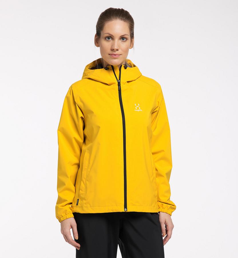 Haglöfs Buteo Waterproof Jacket Yellow For Womens AQGBW0812 Australia